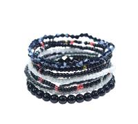 Pingyongchang Boho Colorful Beads Stackable Bracelets Set for Women Handmade Multicolor Seed Crystal Layered Stretch Bracelets Retro Country Holiday Beach Trendy Jewelry Gifts, S, Resin, no gemstone