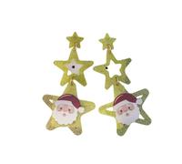Pingyongchang Christmas Big Star Multilayer Glitter Acrylic Dangle Earrings Cute Santa Claus Christmas Tree Snowflake Reindeer Snowman Earrings for Women Xmas Party Jerwerly Gift, Metal Acrylic, No