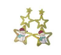 Pingyongchang Christmas Big Star Multilayer Glitter Acrylic Dangle Earrings Cute Santa Claus Christmas Tree Snowflake Reindeer Snowman Earrings for Women Xmas Party Jerwerly Gift, Metal Acrylic, No