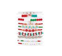 Pingyongchang Christmas Stackable Holiday Bracelets Set for Women Elastic Beaded Layering Colorful Heishi Vinyl Disc Clay Stretch Xmas Bohemian Festive Birthday Gifts, M, Acrylic Clay Zinc, no