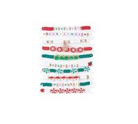 Pingyongchang Christmas Stackable Holiday Bracelets Set for Women Elastic Beaded Layering Colorful Heishi Vinyl Disc Clay Stretch Xmas Bohemian Festive Birthday Gifts, M, Acrylic Clay Zinc, no