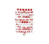 Pingyongchang Christmas Stackable Holiday Bracelets Set for Women Elastic Beaded Layering Colorful Heishi Vinyl Disc Clay Stretch Xmas Bohemian Festive Birthday Gifts, M, Acrylic Clay Zinc, no