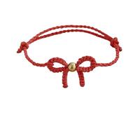 Pingyongchang Colorful Bow Braided Bracelets for Women Cute Bow Ribbon String Strand Bracelets Adjustable Charm Bracelet Trendy Jewelry Gifts, S, Zinc, no gemstone