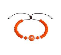 Pingyongchang Colorful Ceramic Evil Eye Bracelets for Women Handmade Crystal Beaded Adjustable Bracelets Good Luck Protection Amulet Charm Bracelets Jewelry Gifts, S, Zinc, no gemstone