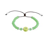 Pingyongchang Colorful Ceramic Evil Eye Bracelets for Women Handmade Crystal Beaded Adjustable Bracelets Good Luck Protection Amulet Charm Bracelets Jewelry Gifts, S, Zinc, no gemstone