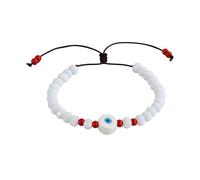 Pingyongchang Colorful Ceramic Evil Eye Bracelets for Women Handmade Crystal Beaded Adjustable Bracelets Good Luck Protection Amulet Charm Bracelets Jewelry Gifts, S, Zinc, no gemstone