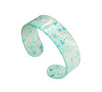 Pingyongchang Colorful Glitter Transparent Resin Bracelets Acrylic Geometric Opening Cuff Bracelets Y2K Statement Summer Party Jewelry Gift for Women, S, Resin, no gemstone
