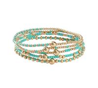 Pingyongchang Colorful Seed Layered Stackable Bracelets Set for Women Boho Handmade Multicolor Gold Beaded Stretch Bangle Bracelets Statement Vacation Beach Jewelry Gifts, S, Resin, no gemstone