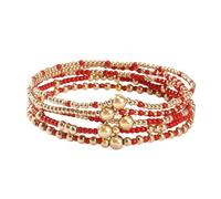 Pingyongchang Colorful Seed Layered Stackable Bracelets Set for Women Boho Handmade Multicolor Gold Beaded Stretch Bangle Bracelets Statement Vacation Beach Jewelry Gifts, S, Resin, no gemstone