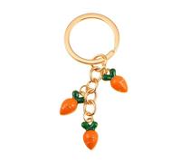 Pingyongchang Cute Creative Fruit Keychain Fun Apples Watermelons Pineapples Avocado Keyrings Charms Purse Bag Accessories, Carrots, S
