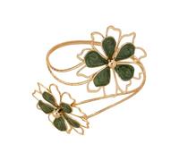 Pingyongchang Cute Flower Upper Arm Bracelet Colorful Enamel Floral Band Cuff Bangle Statement Bracelets for Women Bohemian Beach Jewelry Gift, Metal, alloy