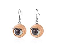 Pingyongchang Cute Funny Blinking Eyeball Earrings Creepy Eyeball Dangle Earrings Eyes Eyelash Witchy Punk Statement Earrings for Women Halloween Party Jewelry Gift, Resin