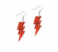 Pingyongchang Cute Funny Sport Ball Lightning Shape Acrylic Dangle Drop Earring for Women Baseball Football Basketball Soccer Volleyball Softball Lightweight Game Day Earrings, Metal Acrylic, No