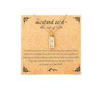 Pingyongchang Faith God Pendant Necklace for Women Inspirational Dainty Gold Silver Plated Stainless Steel Choker Tiny Move Mountains Mustard Seed Charm Choker Christian Baptism Birthday Jewelry Gift