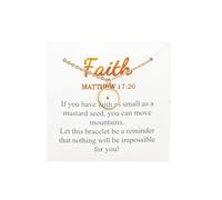 Pingyongchang Faith God Pendant Necklace for Women Inspirational Dainty Gold Silver Plated Stainless Steel Choker Tiny Move Mountains Mustard Seed Charm Choker Christian Baptism Birthday Jewelry Gift