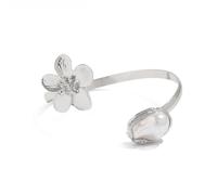 Pingyongchang Gold Pearl Arms Cuff Upper Bracelet for Women Boho Starfish Flower Arm Cuffs Open Bangle Bracelet Minimalist Armband Beach Holiday Jewelry Gifts, S, Zinc, no gemstone