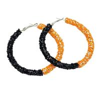 Pingyongchang Halloween Glitter Hoop Earrings Cute Sparkle Resin Rhinestone Wrapped Circle Round Earring for Women Halloween Holiday Cosplay Costumes Party Jewelry Gift, Metal Resin, No Gemstone