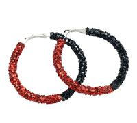Pingyongchang Halloween Glitter Hoop Earrings Cute Sparkle Resin Rhinestone Wrapped Circle Round Earring for Women Halloween Holiday Cosplay Costumes Party Jewelry Gift, Metal Resin, No Gemstone