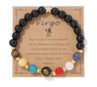 Pingyongchang Her Luck 12 Constellations Inspiration Crystal Healing Beads Bracelet Birthday Zodiac Gifts Spiritual Horoscope Bracelet for Men, 3, Stone, No Gemstone