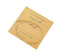 Pingyongchang Inspirational Bracelets Friendship Morse Code Bracelets Inspirational Jewelry Gifts for Women Men Adjustable Gold Beads Anklets for Best Friends, 25.40 cm, Metal, alloy