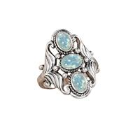 Pingyongchang Retro Silver Moonstone Ring for Women Men Bohemia Oval Moonstone Finger Rings Y2k Statement Vintage Jewelry Gifts Size 6-10, S, Metal, No Gemstone