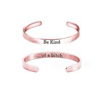 Pingyongchang Stainless Steel Be Kind...of A Bracelets Punk Engraved Inspirational Cuff Bracelet Jewelry Gifts for Women, S, Zinc, no gemstone