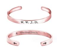 Pingyongchang Stainless Steel WWJD Bracelet Bracelets What Would Jesus Do Punk Engraved Cross Cuff Bracelet Christian Jesus Jewelry Gifts for Women Men, S, Zinc, no gemstone