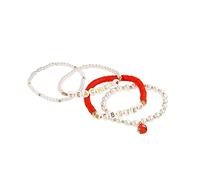 Pingyongchang Teacher Appreciation Handmade Ploymer Clay Stackable Bracelets Bohemian Love Teach Inspire Letter Beaded Stretch Bracelets for Women Back to School Jewelry Teacher Gift, Metal, alloy