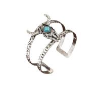 Pingyongchang Vintage Western Turquoise Cuff Bangle Bracelets Boho Bull Head Cow Cactus Boots Open Bracelets Statement Fashion Charm Jewelry Gift for Women, S, Zinc, no gemstone