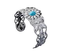 Pingyongchang Western Cuff Bracelets for Women Boho Turquoise Bangle Bracelet Chic Vintage Chunky Cuffs Country Concert Outfit Jewelry Gift, S, Zinc, no gemstone