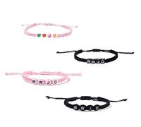 Pingyongchang What Would Jesus Do Bracelets WWJD Bracelets Letter Matching Couples Protection Braided Rope Inspirational Religious Christian Gifts Friendship Bracelet Gift for Women Men, M, rope, no