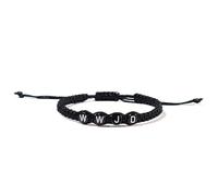 Pingyongchang WWJD Braided Rope Bracelet What Would Jesus Do Letter Hnadmade Bracelets Protection Pray Bracelet Inspirational Religious Christian Jewelry for Women Men-Black