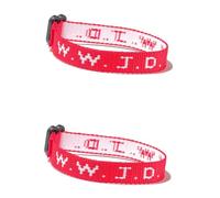 Pingyongchang WWJD Braided Rope Bracelet What Would Jesus Do Letter Hnadmade Bracelets Protection Pray Bracelet Inspirational Religious Christian Jewelry for Women Men-2Pcs Red W