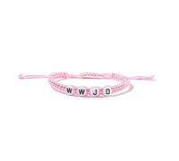 Pingyongchang WWJD Braided Rope Bracelet What Would Jesus Do Letter Hnadmade Bracelets Protection Pray Bracelet Inspirational Religious Christian Jewelry for Women Men-Pink White