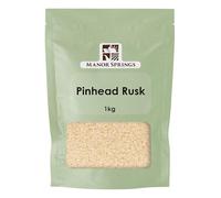 Pinhead Rusk 1kg, Breadcrumbs for Burger Mix and Sausage Making by Manor Springs