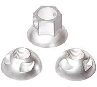 Pinhead Solid Axle Locking Wheel Nuts, Silver, M10