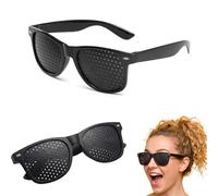 Pinhole Glasses Eye Strain Relief, 2 Pairs Eye Exercise Glasses Unisex | 2 pairs precision micro-aperture grid, reinforced metal hinges; for office screen use, reading and TV subtitles