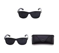 Pinhole Glasses, Eyes Exercise Vision Correction Glasses for Eyesight Protection Long Distance Glasses Strengthening Pinhole Glasses for Improving Vision (Black2PC, One Size)