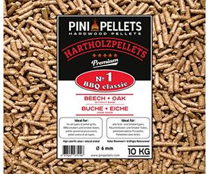 PINI Hardwood Pellets №1 BBQ Classic 10 Kg Grill Pellets for Grilling, Smoking, also for Pellet Operated Pizza Ovens