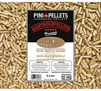 PINI Hardwood Pellets 100% Beech № 5 BBQ Beech 10 Kg Grill Pellets for Grilling, Smoking, also for Pellet Operated Pizza Ovens