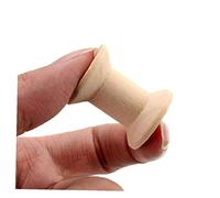 PiniceCore 10pcs Empty Thread Spools Wooden Cylinder Needlework Bobbins Reels Organizer for Ribbon Sewing Tools