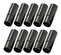 PiniceCore 10pcs Metal Magnetic Clasps Round Leather Cord Bracelets Necklaces End Caps Connectors for Diy Jewelry Findings Supplies, Black, 3mm