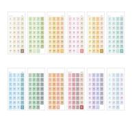 PiniceCore 12sheets Date Sticker Calendar Labels 365 Days Journal Notebook Scrapbooking Stationery Agenda Planner