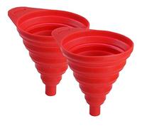 PiniceCore 2pcs Collapsible Silicone Car Funnel Oil Fuel Petrol Liquid Change Fill Transfer Universal Foldable
