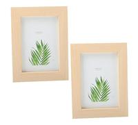 PiniceCore 2pcs Wooden Photo Frames, 6x8 Inch, Natural Wood Color Frames for Wall Mountaining or Tabletop Living Room Bedroom Home Decor