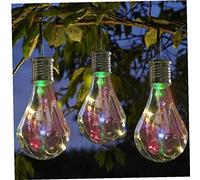 PiniceCore 3pcs Outdoor Garden Waterproof Hanging Lanterns Solar Rotatable Camping Hanging Light Lamp Bulb