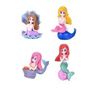 PiniceCore 4pcs Aquarium Fish Tank Mermaid Ornament Under the Sea Girl Shell Princess Decoration Diy Aquarium Fish Tank Diy Micro Decoration