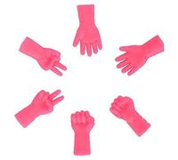 PiniceCore 6pcs Knitting Needle Protectors - Pink Rubber Hammer, Scissors, Cloth Shapes - Blunt Point Type - Knitting Needle Accessory