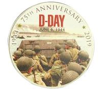Pinicecore 75th Anniversary of Normandy Landing Souvenir Silver Plated Coin D-day Commemorative Coin Veteran Collectible Commemorative Coin
