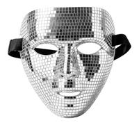 PiniceCore Disco Ball Glitter Face Mask, Full Face, Reflective Mirror, Glitter Mosaic Mirror with Elastic Band for Masquerade Parties Halloween Party Accessories